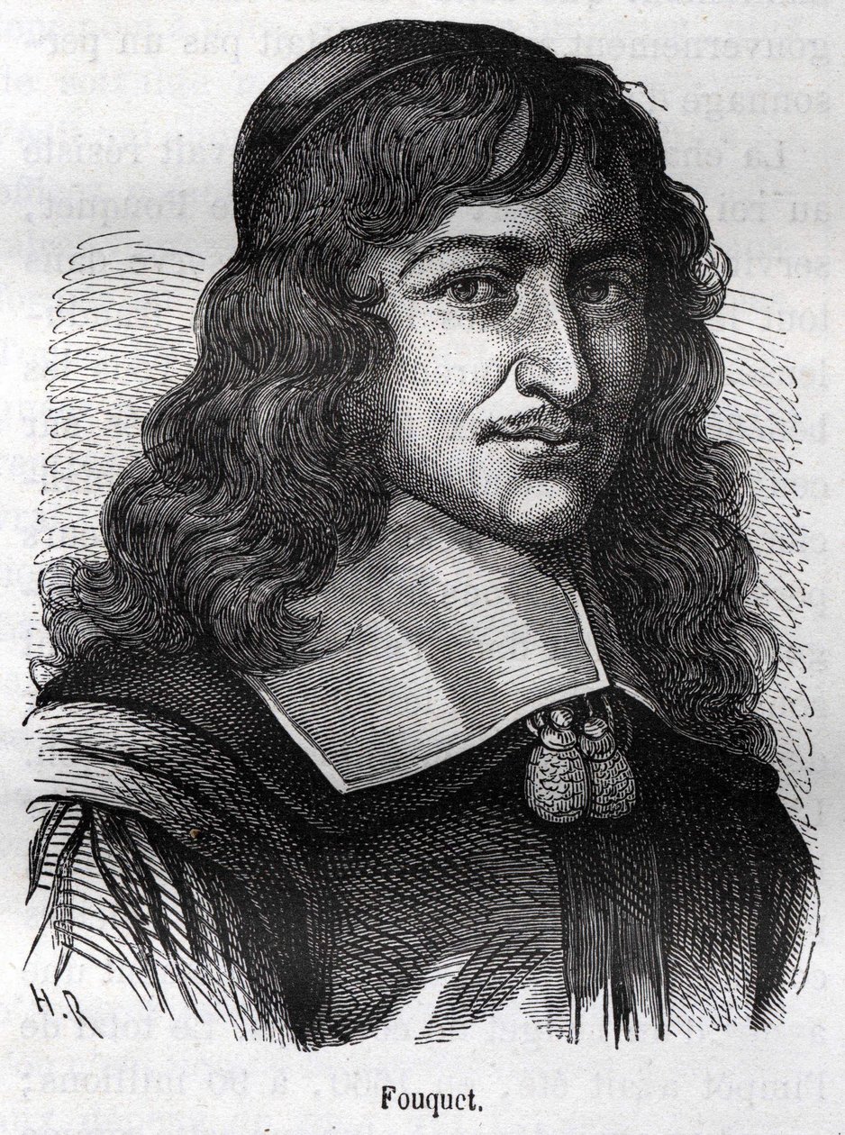 Nicolas Fouquet (1615 - 1680), Franse staatsman. Gravure uit 