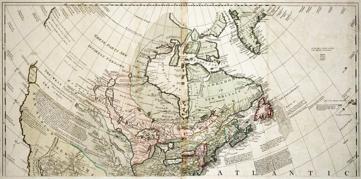 Noord-Amerika, c.1765 door Unknown artist