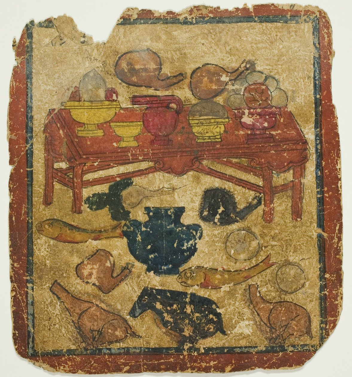 Offeren van voedsel, uit een set inwijdingskaarten (Tsakali) door Unknown artist