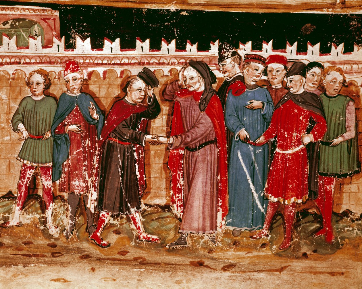 Ambtenaren van de gabelle. Miniatuur uit het manuscript (Ms. H V-5) 