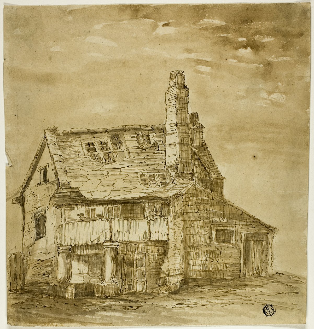 Oude boerderij door Unknown artist