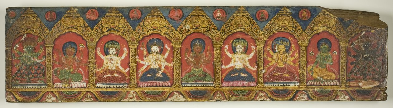 Een van een paar Magische Charms (Dharani) Manuscript Covers door Unknown artist