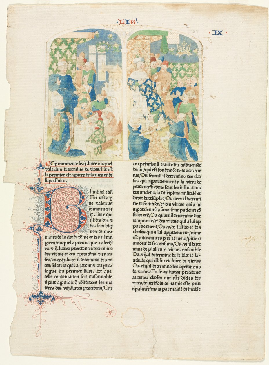 Openingspagina van Boek IX van Valerius Maximus