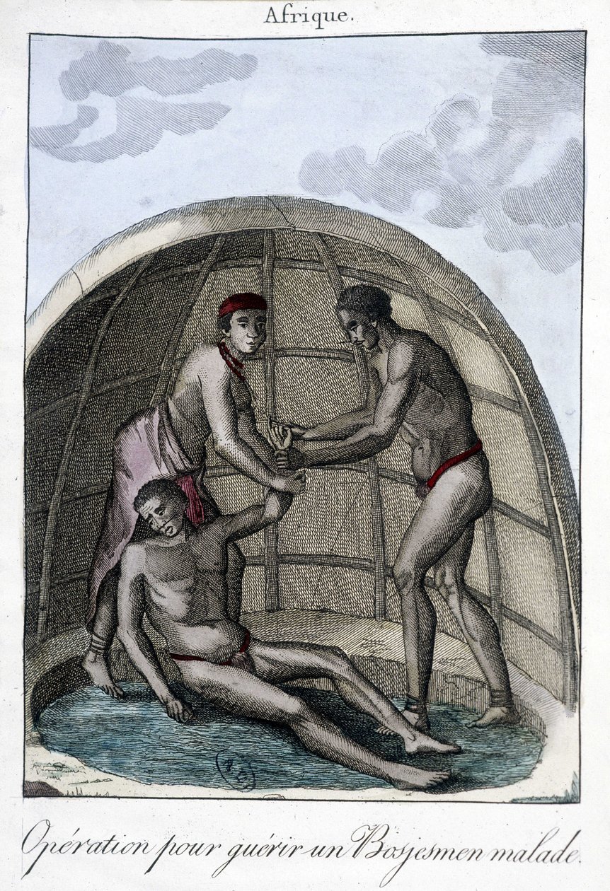 Operatie om een Bojesmen te genezen - gravure door Unknown artist