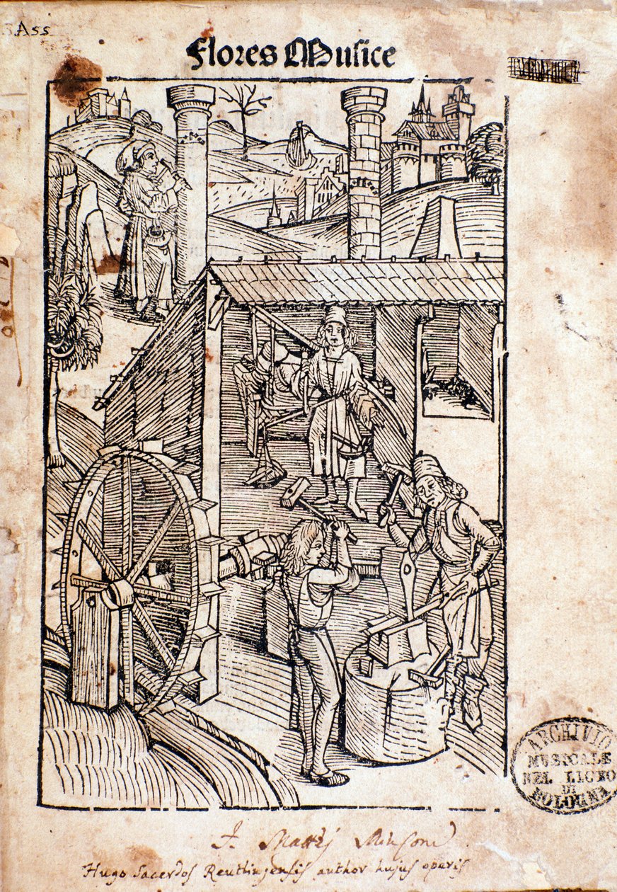 Pagina uit Flore musices, studie over gregoriaanse zang door Hugo von Reutlingen door Unknown artist