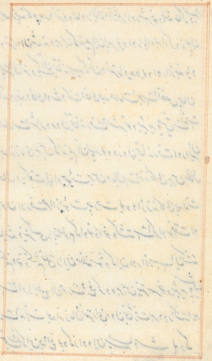 Pagina uit Verhalen van een Papegaai (Tuti-nama): tekstpagina (leeg) door Unknown artist
