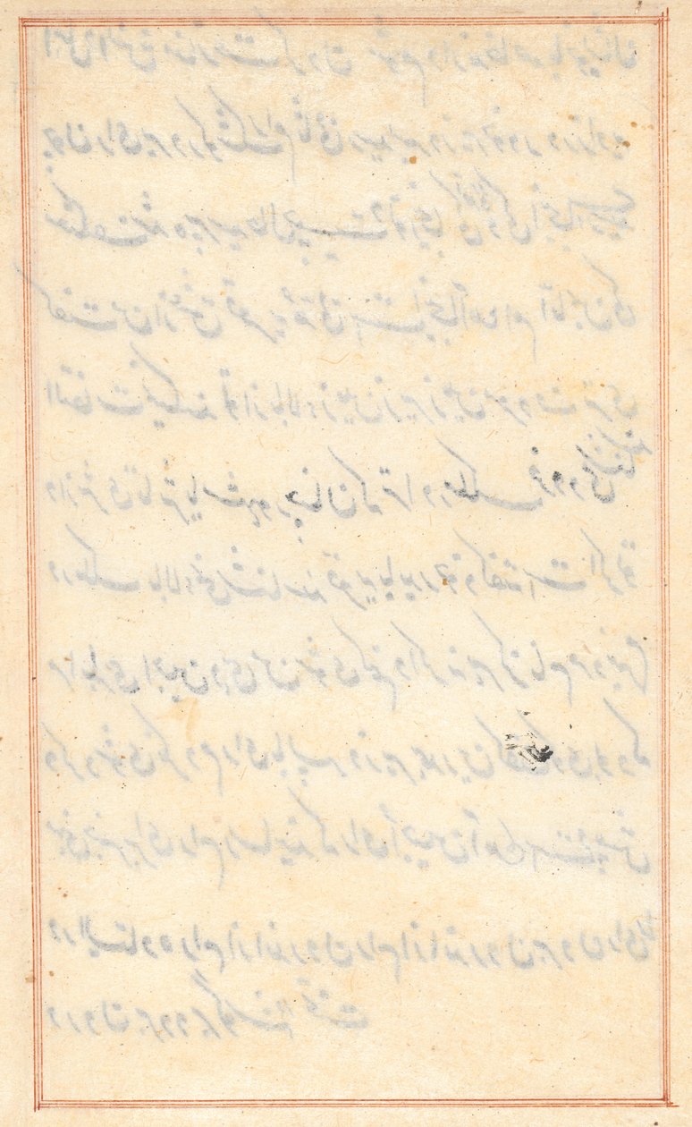Pagina uit Verhalen van een Papegaai (Tuti-nama): tekstpagina (leeg) door Unknown artist