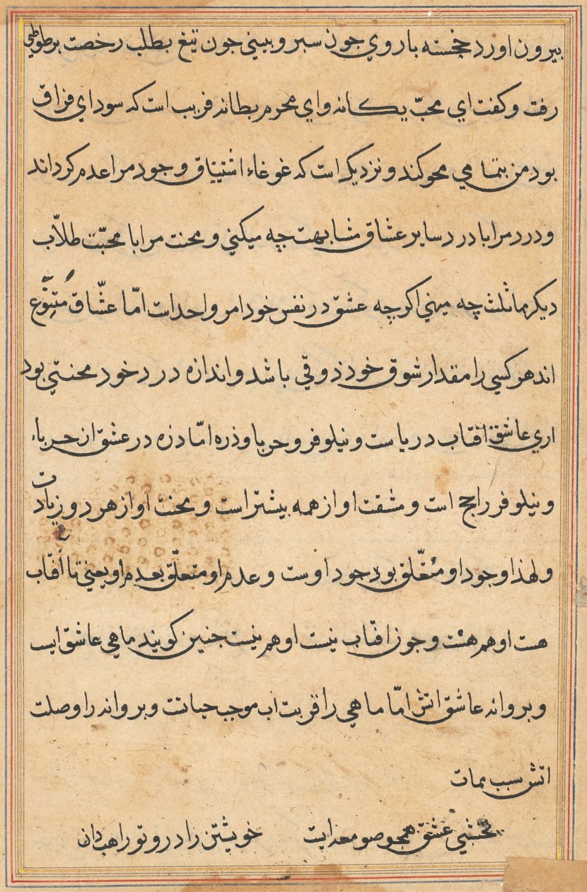 Pagina uit Verhalen van een Papegaai (Tuti-nama): tekstpagina door Unknown artist