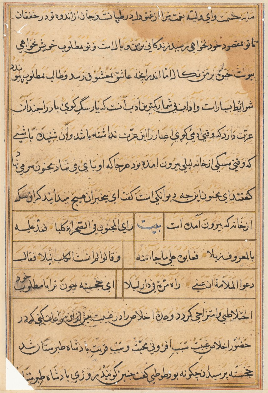 Pagina uit Verhalen van een Papegaai (Tuti-nama): tekstpagina door Unknown artist