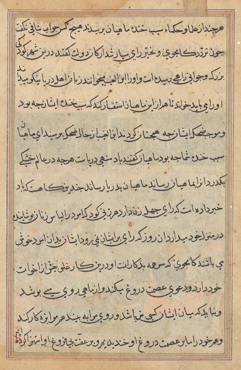 Pagina uit Verhalen van een Papegaai (Tuti-nama): tekstpagina door Unknown artist
