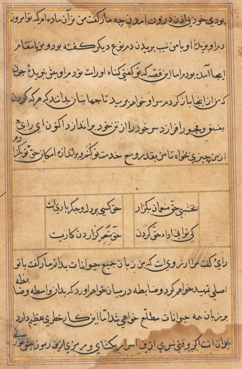 Pagina uit Verhalen van een Papegaai (Tuti-nama): tekstpagina door Unknown artist