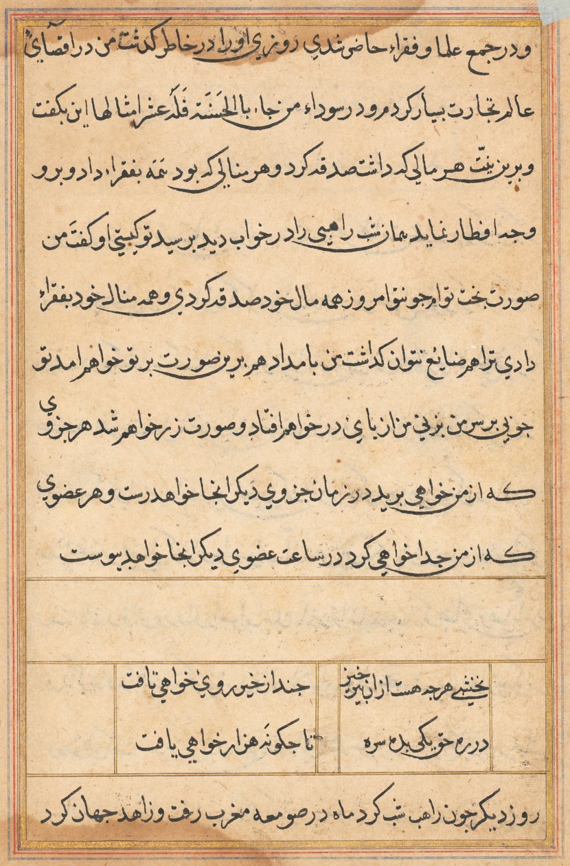 Pagina uit Verhalen van een Papegaai (Tuti-nama): tekstpagina door Unknown artist