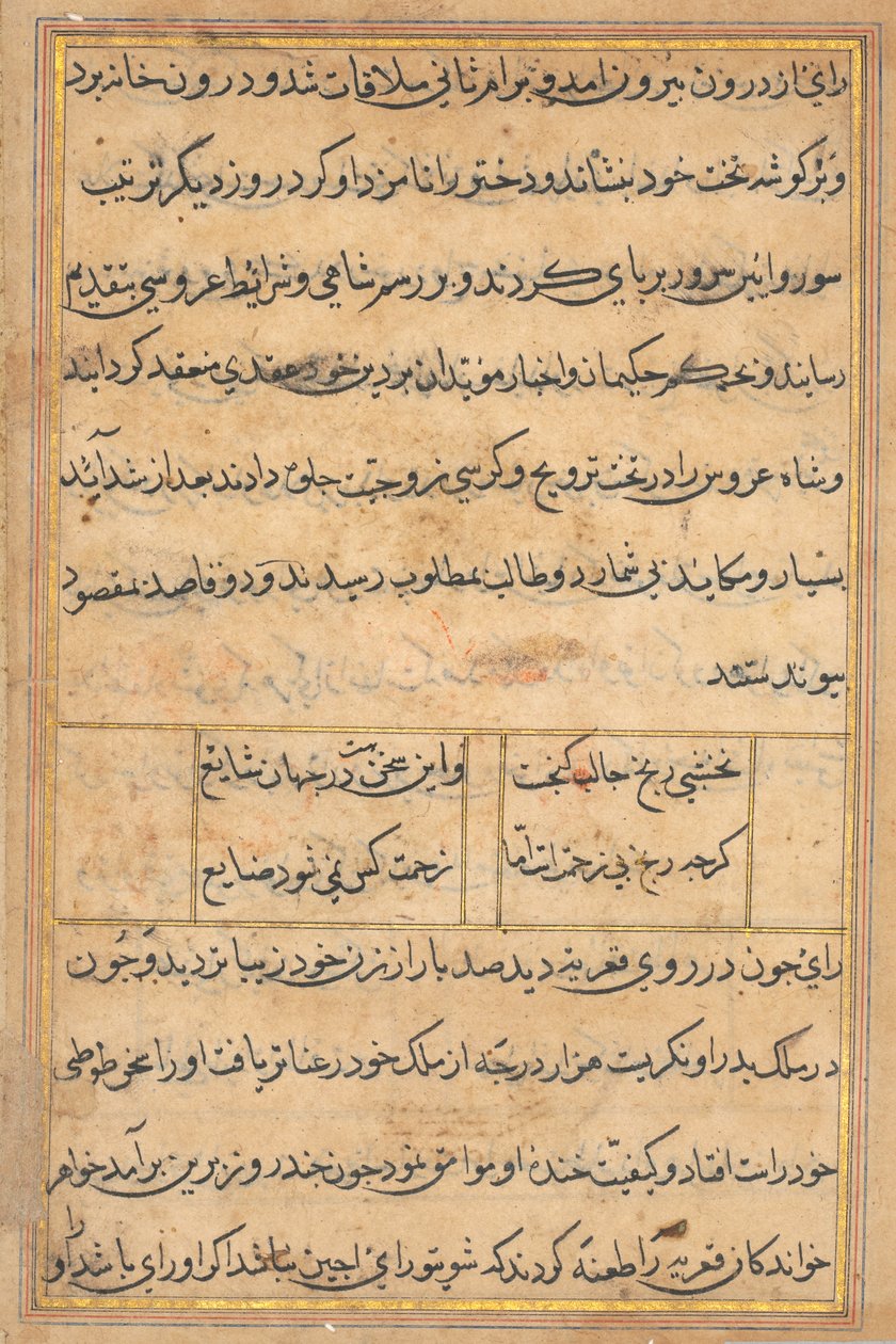 Pagina uit Verhalen van een Papegaai (Tuti-nama): tekstpagina door Unknown artist