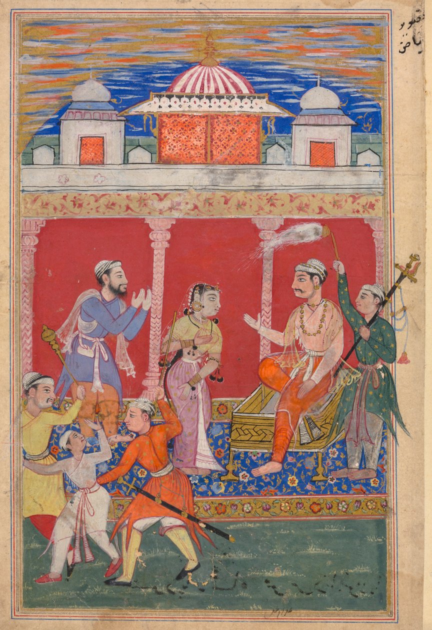 Pagina uit Verhalen van een papegaai (Tuti-nama): tekstpagina door Unknown artist