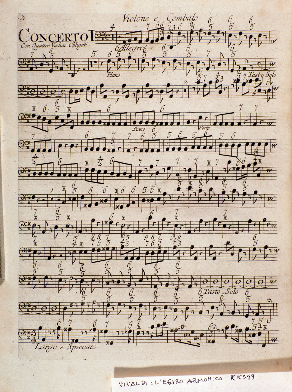 Pagina van muzikale partituur van L