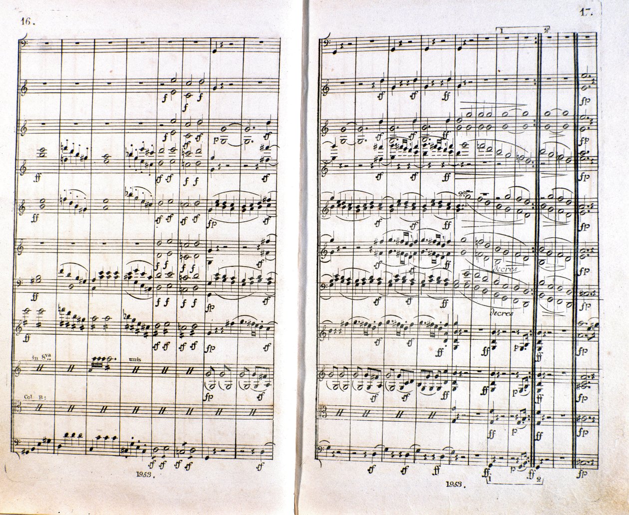 Pagina van de eerste Duitse editie van de partituur van Symfonie nr. 1 in C majeur door Ludwig van Beethoven (1799-1800) door Unknown artist
