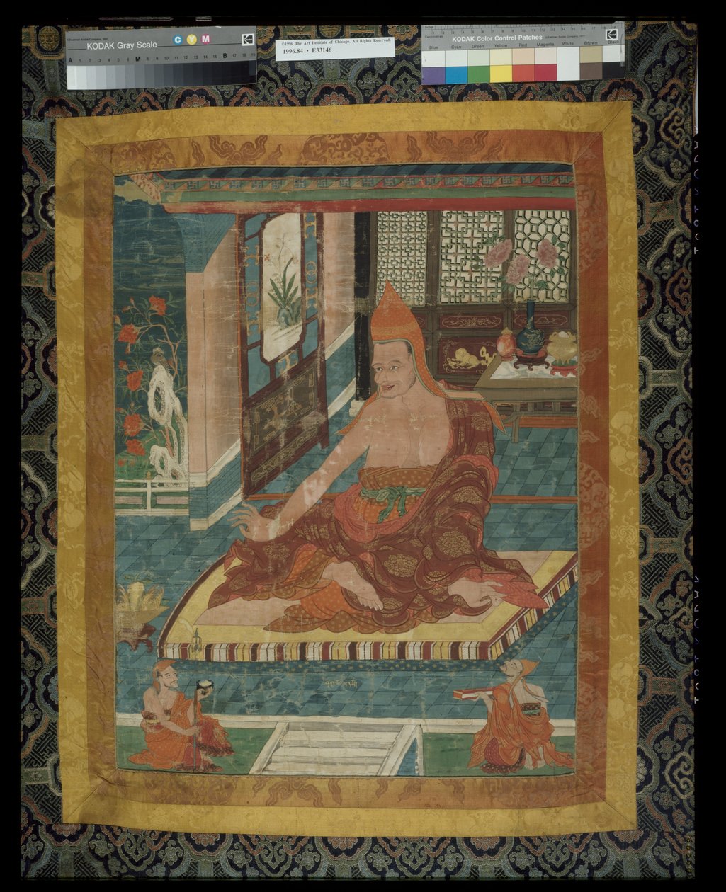 Geschilderde banier (Thangka) van portret van Sakya Pandita (1132 - 1251) door Unknown artist