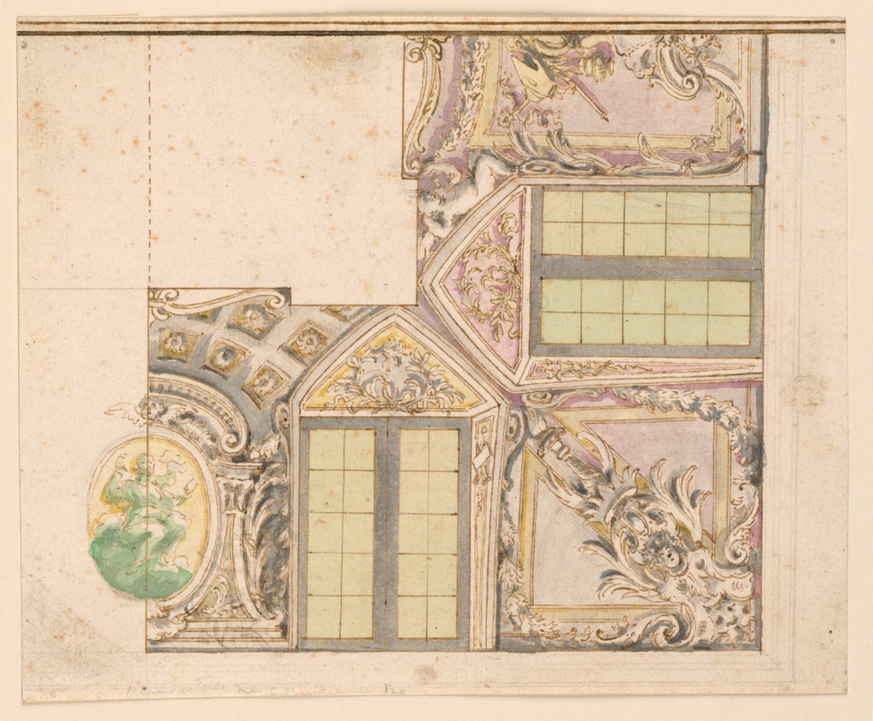 Geschilderd plafond van een kapel door Unknown artist