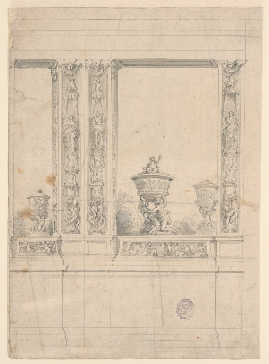 Beschilderde decoratie van een muur door Unknown artist