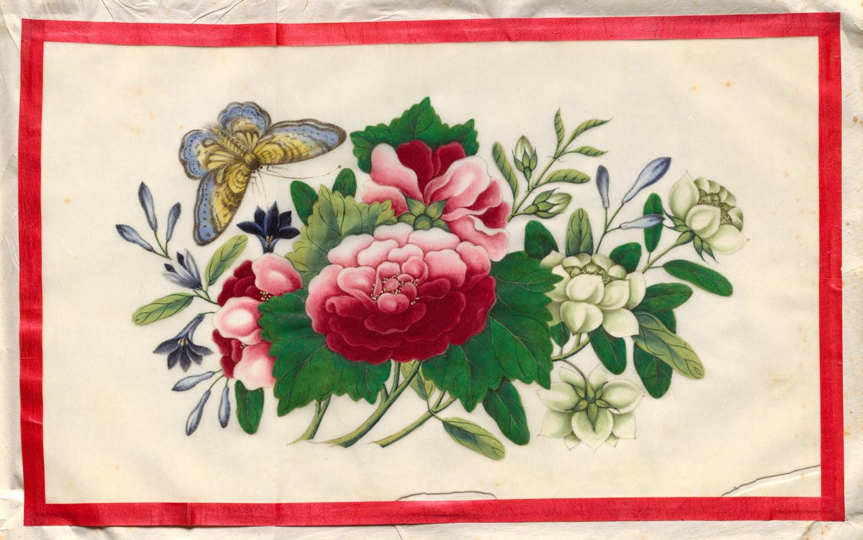 Schilderij Negen uit het Geïllustreerde Boek van Bloemen en Vlinders door Unknown artist