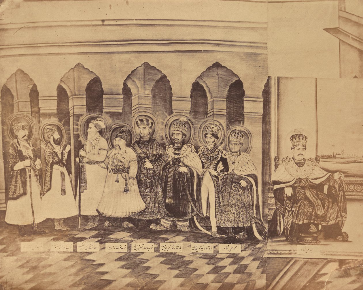 [Schilderij met de Nawabs van Awadh, India]. door Unknown artist