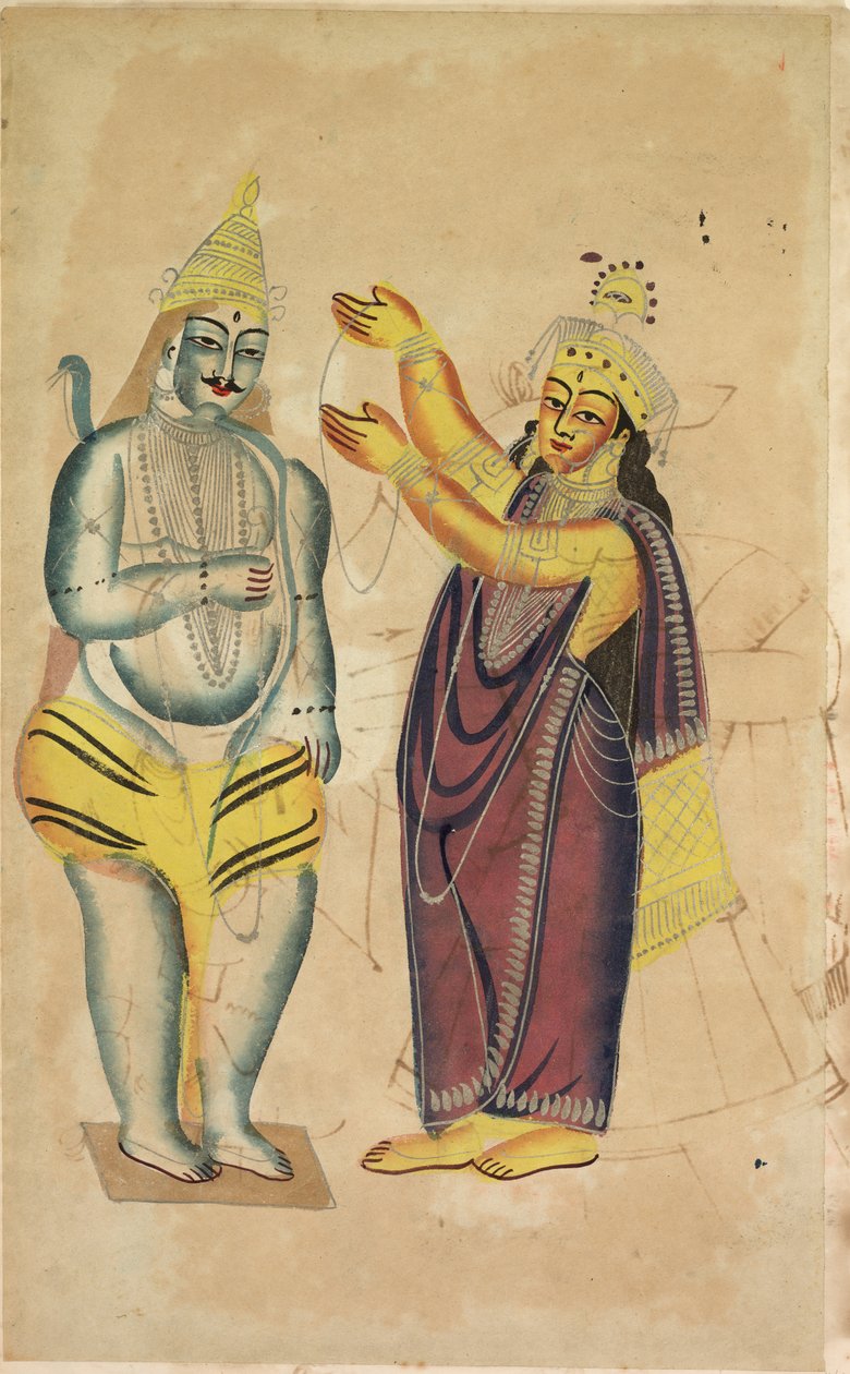 Parvati Plaatst een Huwelijkskrans op Shiva (recto) door Unknown artist