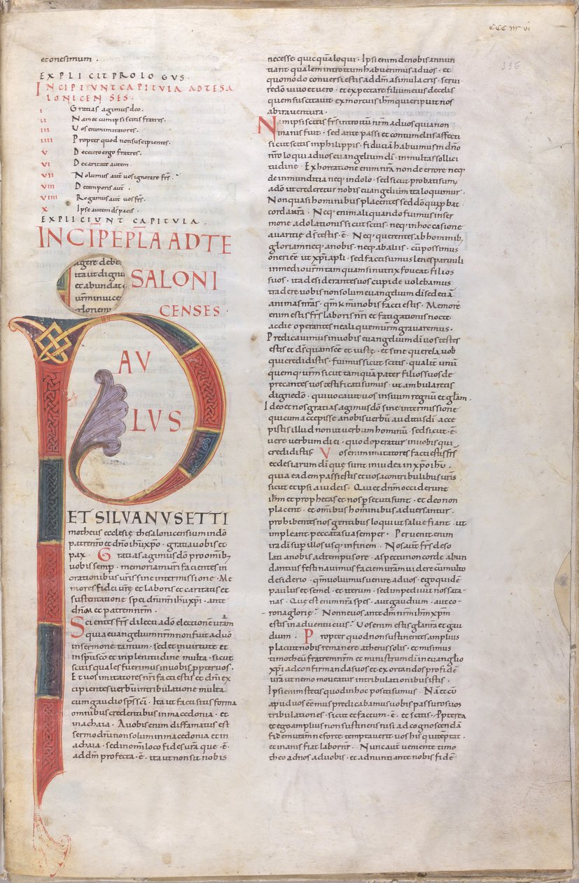 Paulus: initiaal van de eerste brief van Paulus aan de Tessalonicenzen door Unknown artist