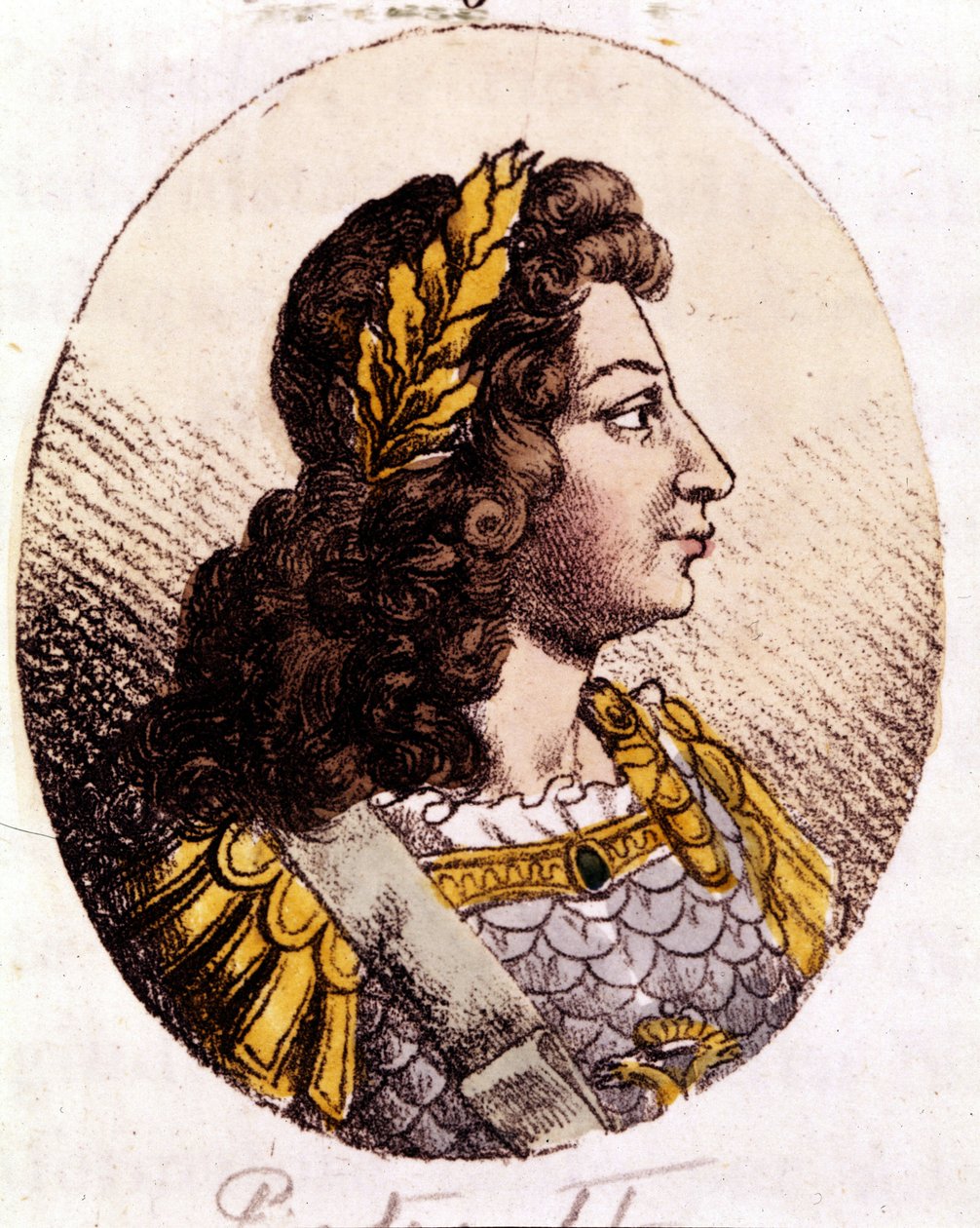 Peter II (1715 tot 1730). Keizer van Rusland (1727-1730). Gravure uit het begin van de 19e eeuw door Unknown artist
