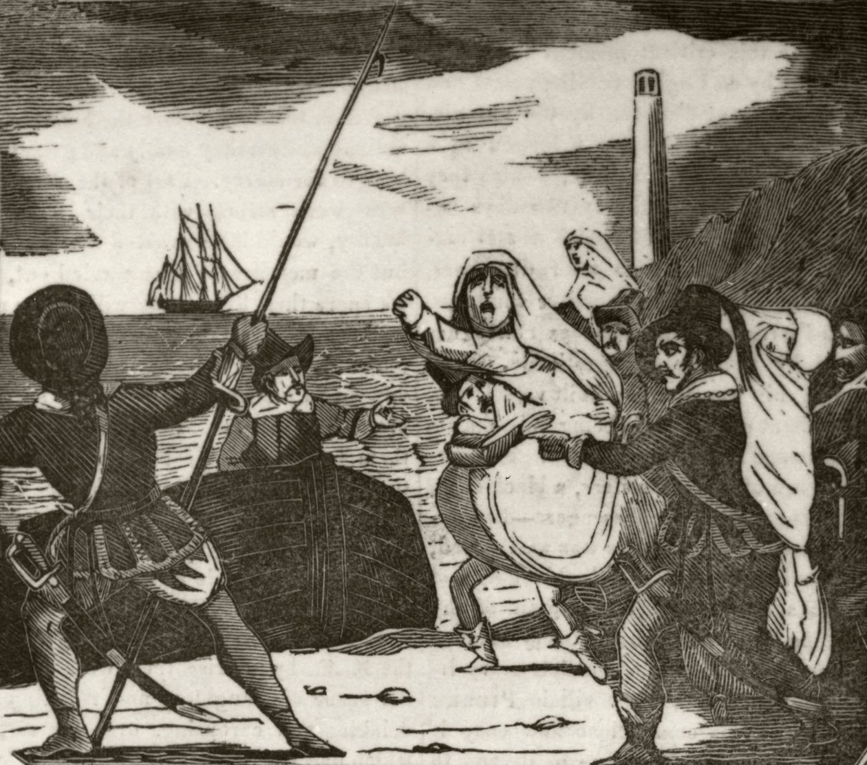 Pierre en zijn metgezellen ontvoeren nonnen uit een klooster, ca.1836 door Unknown artist