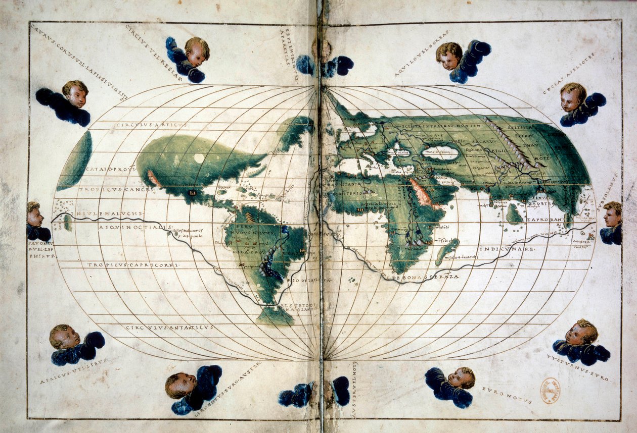 Planisfeer (of wereldkaart) door Unknown artist