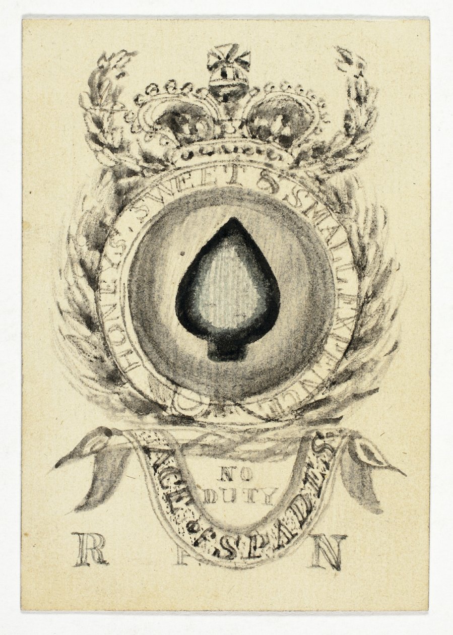 Speelkaart: Schoppenaas door Unknown artist