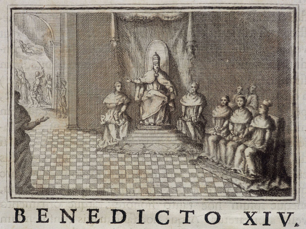 Paus Benedictus XIV (1740-1758) in "Annals of the Order of Preachers" door Thomas-Marie Mamachi, Rome door Unknown artist