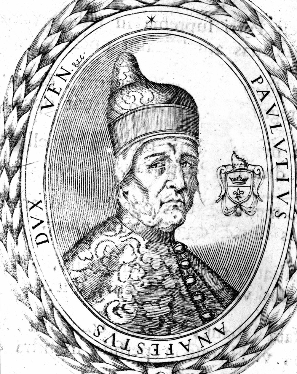 Portret Paoluccio Anafesto (697-717). Eerste Doge van Venetië. door Unknown artist