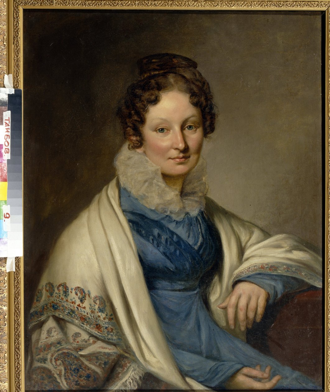 Portret van Sophia Ivanovna Boratynskaia (geboren Baryshnikova) door Unknown artist