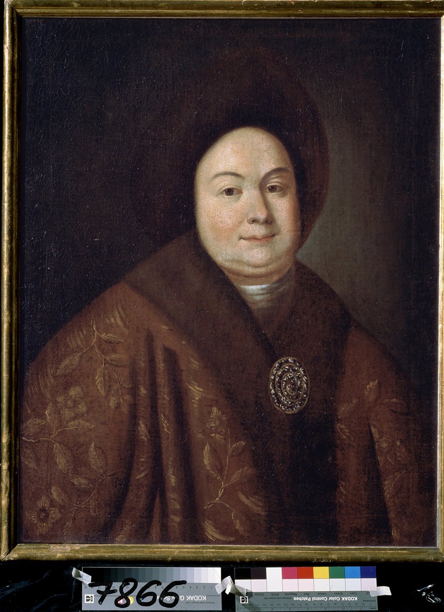 Portret van tsarina Eudoxia Feodorovna Lopukhina, de vrouw van tsaar Peter I van Rusland door Unknown artist