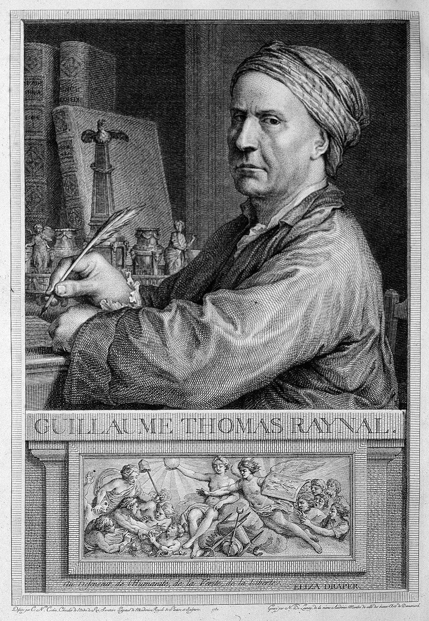 Portret als frontispice van Raynal - in 