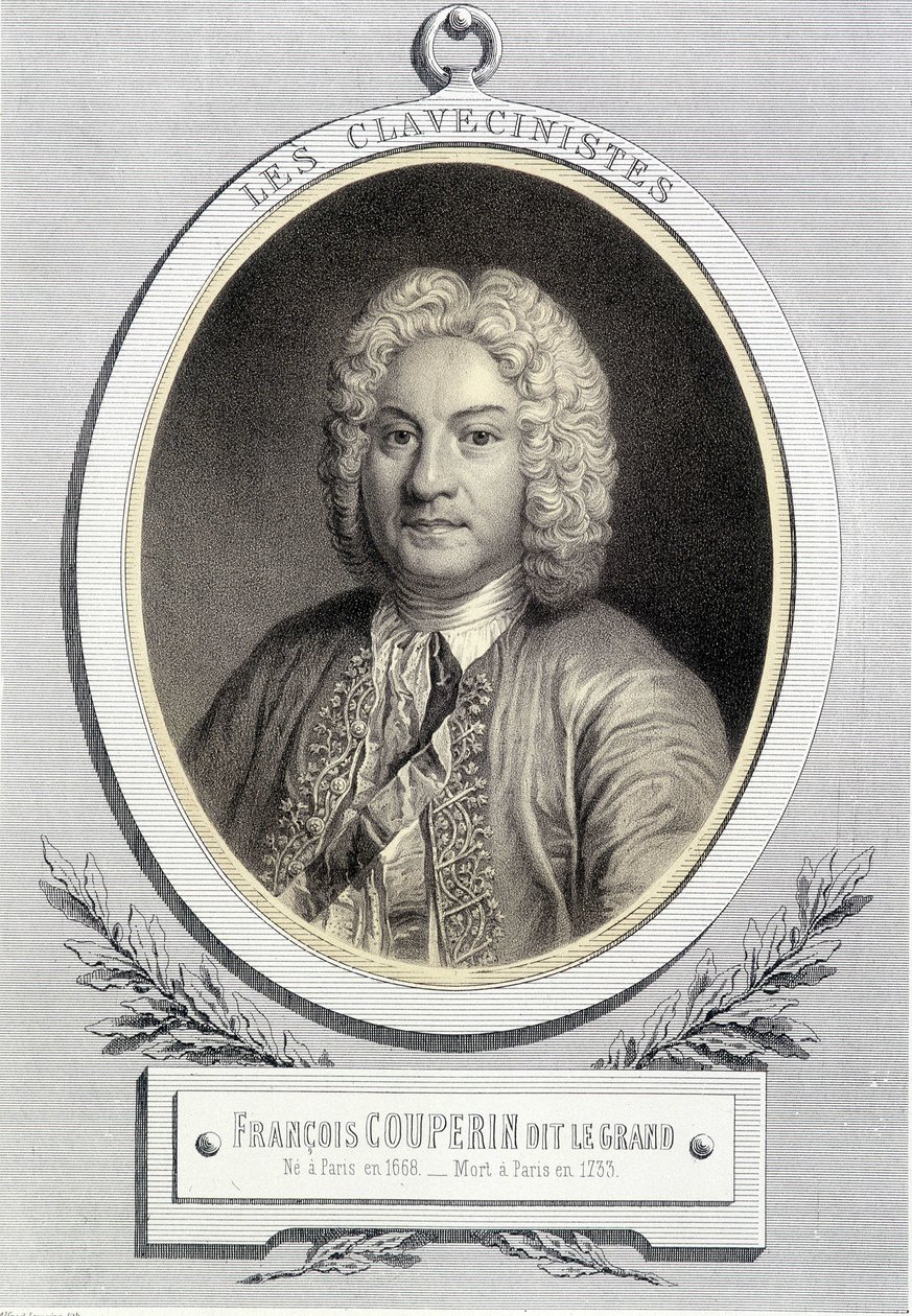 Portret in medaillon van François Couperin genaamd Le Grand, n.d. 19e eeuw door Unknown artist