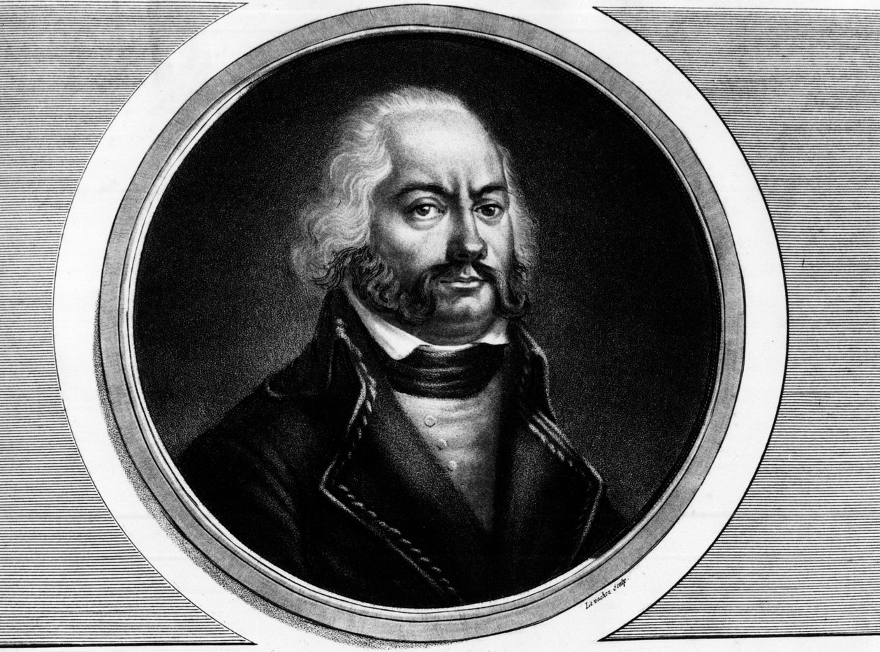 Portret van Adam Philippe, Graaf van Custine (1740 - 1793), Franse generaal. Gravure in 