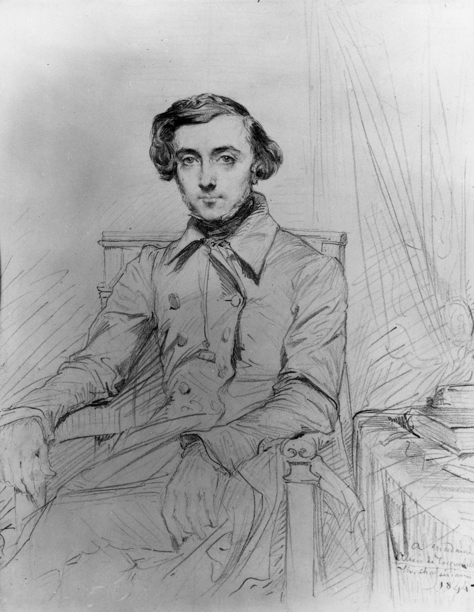Portret van Alexis de Tocqueville (1805-1859) door Unknown artist