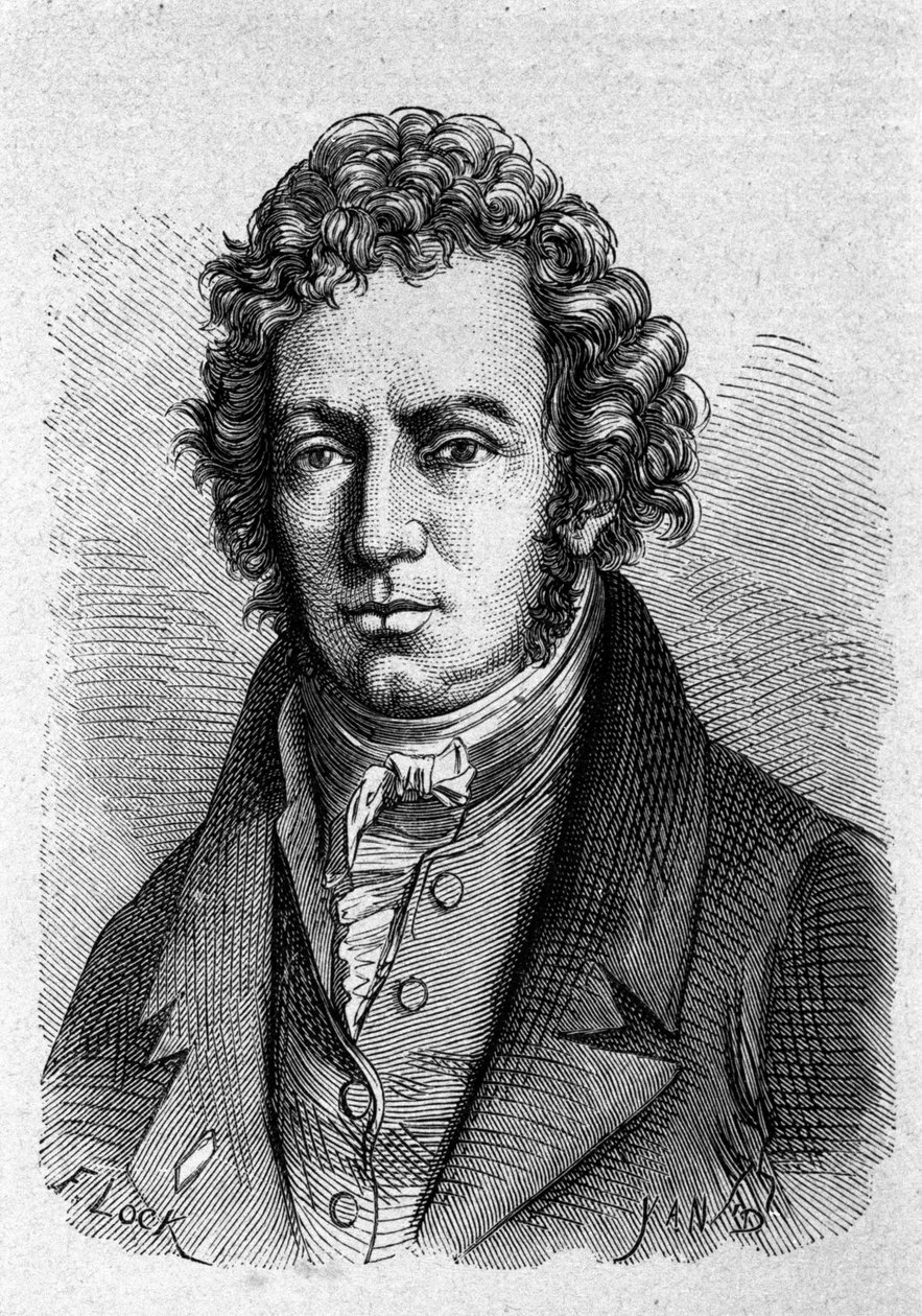 Portret van Andre Marie Ampere (1775 - 1836) Franse natuurkundige door Unknown artist