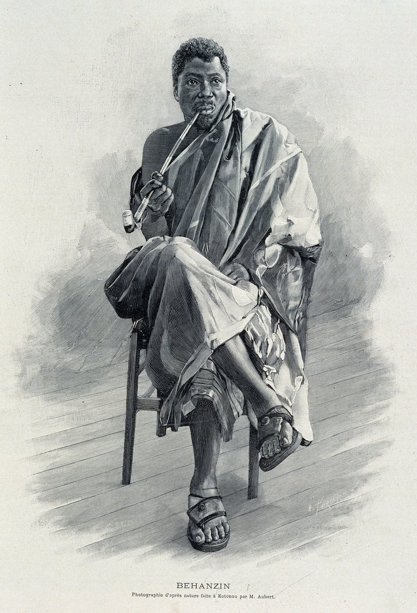 Portret van Behanzin (1844-1900), koning van Dahomey (hedendaags Benin) door Unknown artist