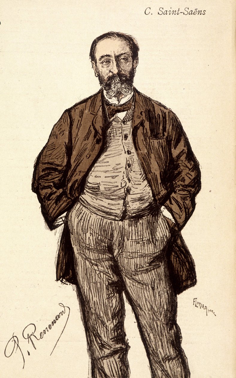 Portret van Camille Saint Saens (Saint-Saens) (1835-1921), Franse componist door Unknown artist