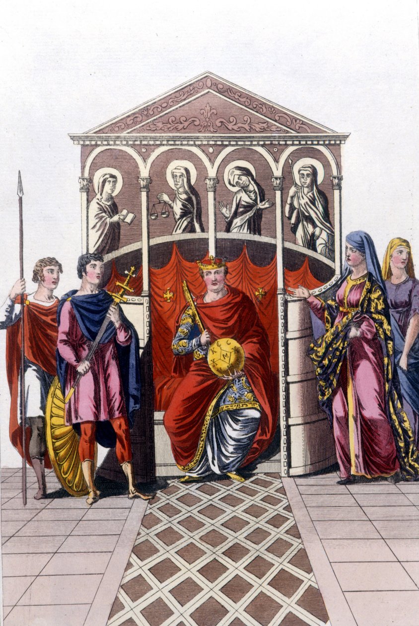 Portret van Karel II de Kale (823 - 877), Koning van Frankrijk door Unknown artist