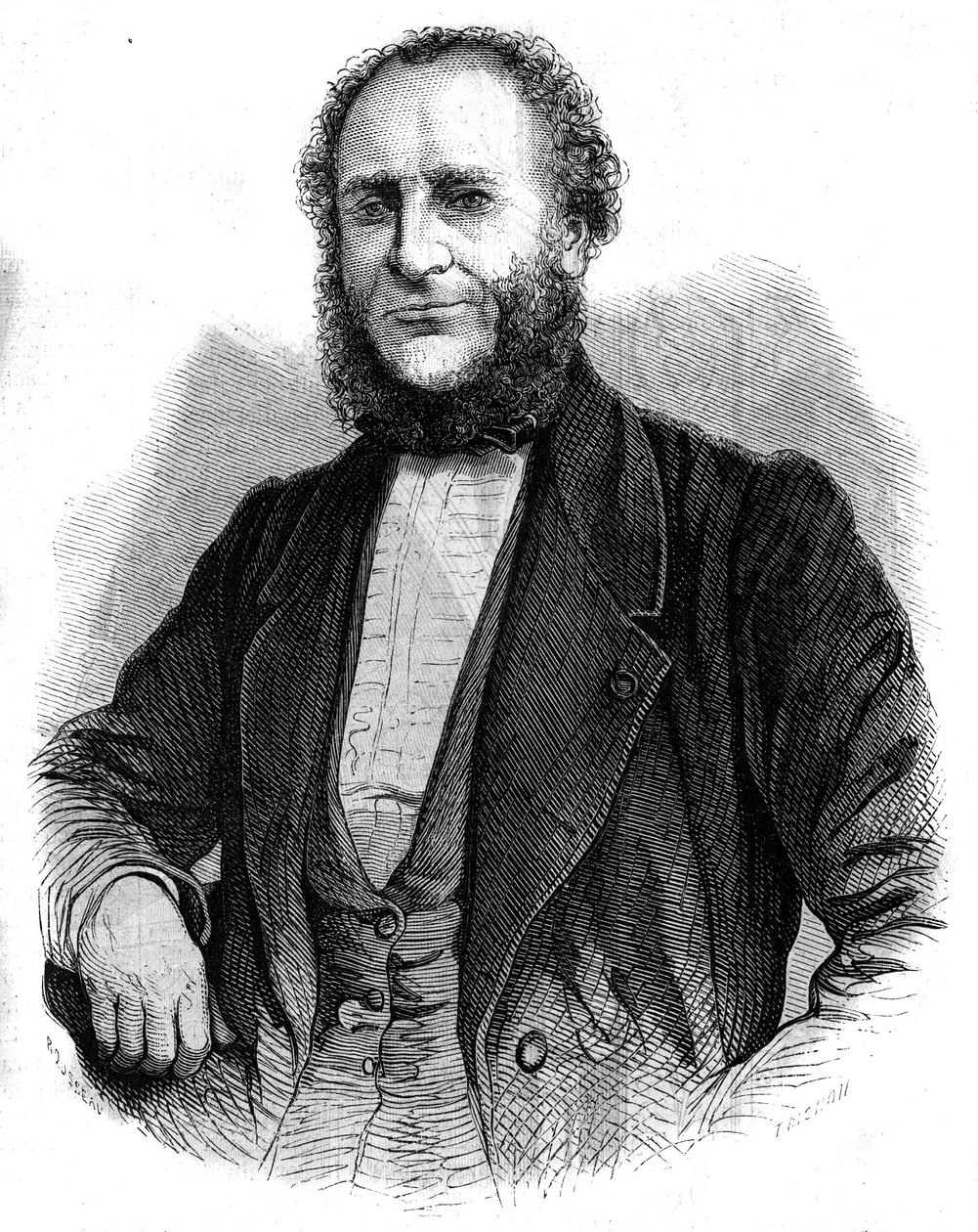 Portret van dokter Jobert de Lamballe (1799-1867) Franse chirurg. Gravure in "L