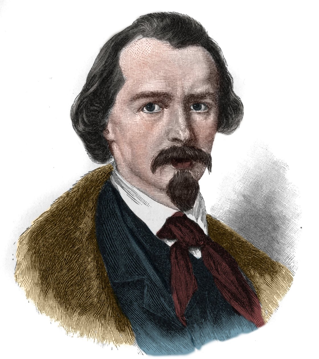 Portret van Emanuel von Geibel (1815-1884), Duitse dichter en toneelschrijver. door Unknown artist