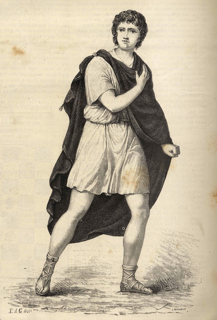 Portret van François-Joseph (François Joseph) Talma (1763-1826), Franse acteur. Gravure uit de 19e eeuw. door Unknown artist