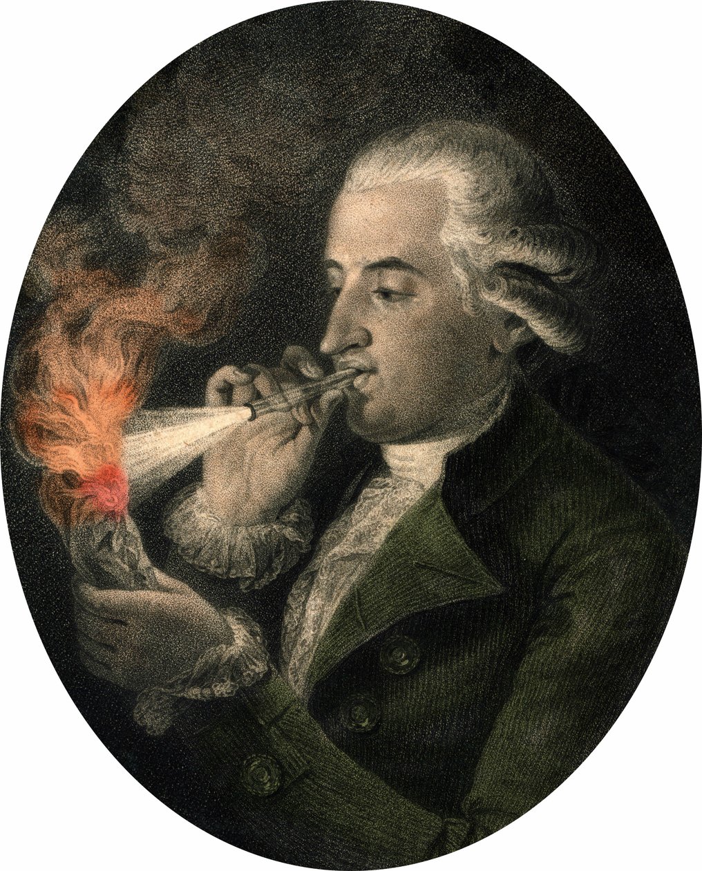 Portret van Francois Pilatre de Rozier (1756-1785), Franse chemicus en luchtvaartpionier. door Unknown artist