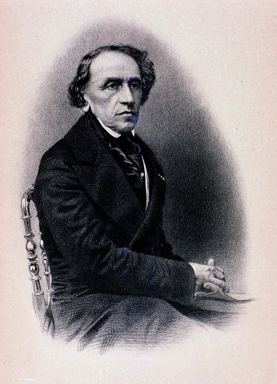 Portret van Giacomo Meyerbeer (gravure) door Unknown artist