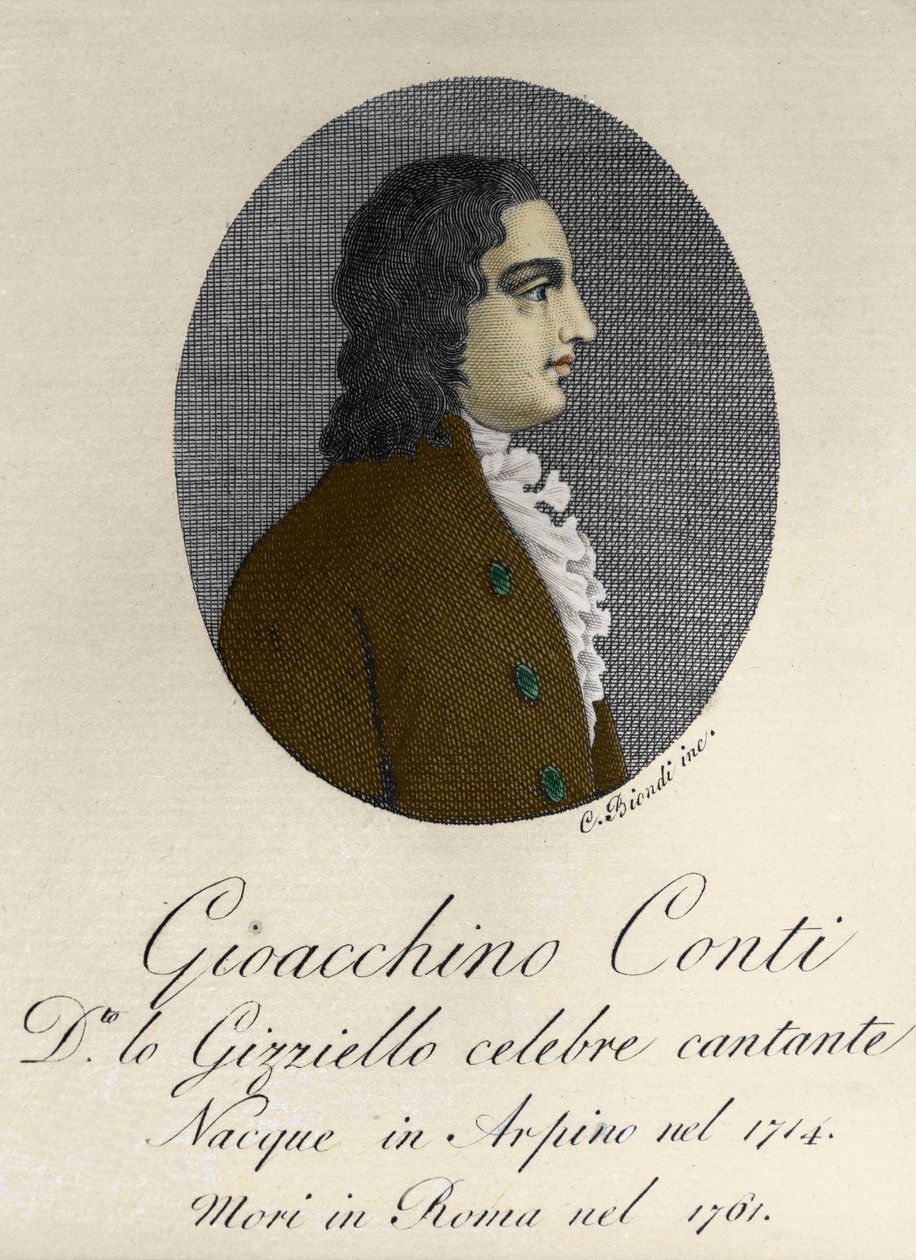 Portret van Gioacchino Conti, genaamd Gizziello (1714-1761) (Castrato) de Italiaan door Unknown artist