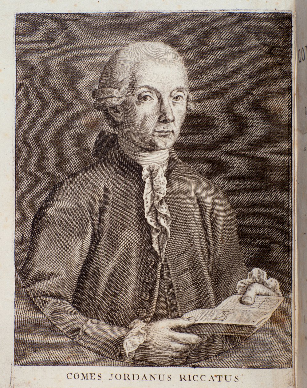 Portret van Giordano Riccati (gravure) door Unknown artist